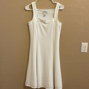 White House Black Market Women’s White Midi Thick Strap Cotton Dress Size XS